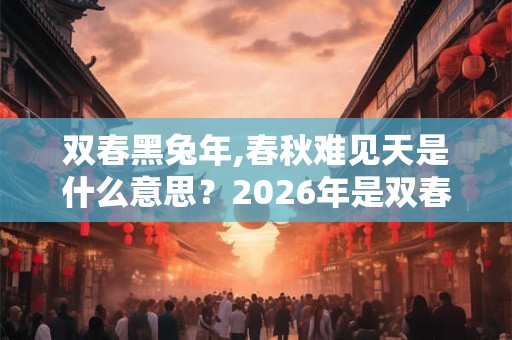 双春黑兔年,春秋难见天是什么意思?2026年是双春年吗? 双春黑兔年,春秋难见天是什么意思?2026年是双春年吗?