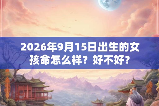 2026年9月15日出生的女孩命怎么样？好不好？