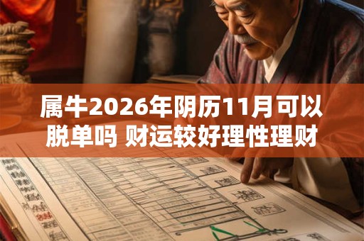 属牛2026年阴历11月可以脱单吗 财运较好理性理财