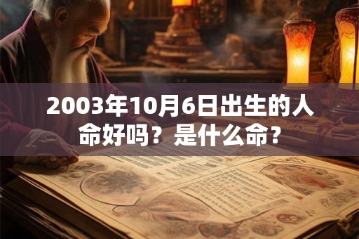2003年10月6日出生的人命好吗？是什么命？