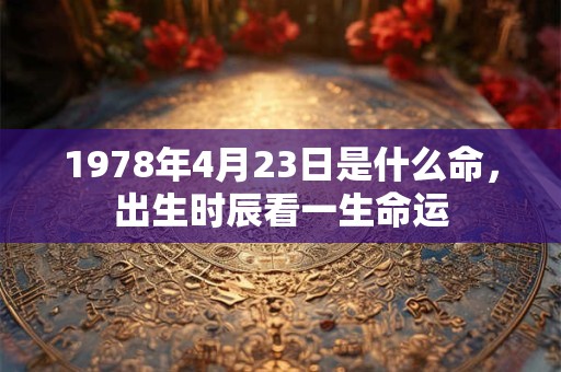 1978年4月23日是什么命，出生时辰看一生命运