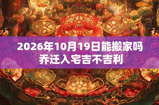 2026年10月19日能搬家吗 乔迁入宅吉不吉利