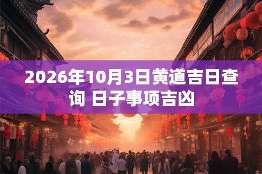 2026年10月3日黄道吉日查询 日子事项吉凶 2026年10月3日黄道吉日查询 日子事项吉凶