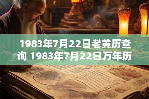 1983年7月22日老黄历查询 1983年7月22日万年历黄道吉日 1983年7月22日老黄历查询 1983年7月22日万年历黄道吉日