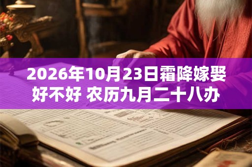 2026年10月23日霜降嫁娶好不好 农历九月二十八办婚事好吗