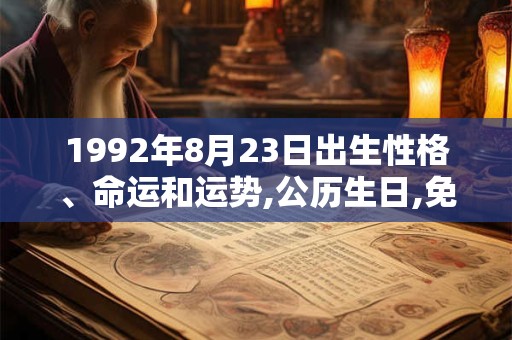 1992年8月23日出生性格、命运和运势,公历生日,免费算命 1992年8月23日出生性格、命运和运势,公历生日,免费算命