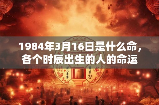 1984年3月16日是什么命，各个时辰出生的人的命运