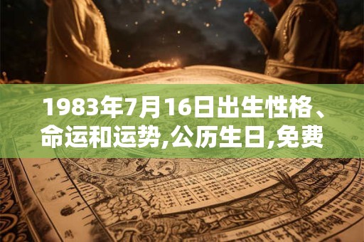 1983年7月16日出生性格、命运和运势,公历生日,免费算命