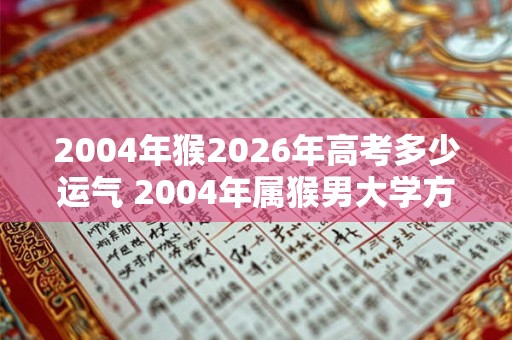 2004年猴2026年高考多少运气 2004年属猴男大学方向