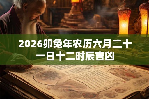 2026卯兔年农历六月二十一日十二时辰吉凶