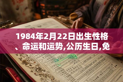 1984年2月22日出生性格、命运和运势,公历生日,免费算命