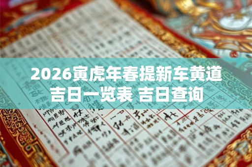 2026寅虎年春提新车黄道吉日一览表 吉日查询
