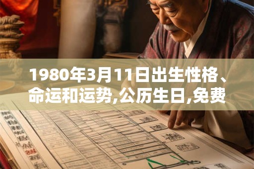 1980年3月11日出生性格、命运和运势,公历生日,免费算命