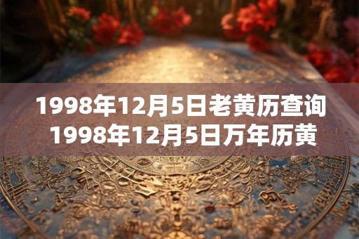 1998年12月5日老黄历查询 1998年12月5日万年历黄道吉日
