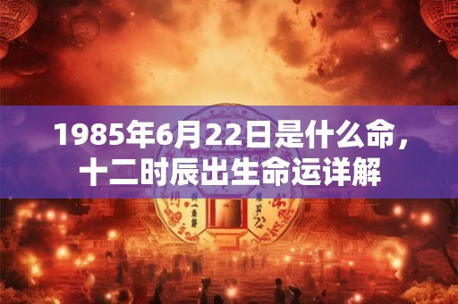 1985年6月22日是什么命,十二时辰出生命运详解 1985年6月22日是什么命,十二时辰出生命运详解