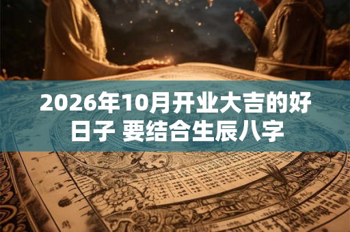 2026年10月开业大吉的好日子 要结合生辰八字