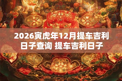 2026寅虎年12月提车吉利日子查询 提车吉利日子