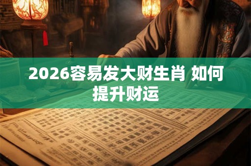 2026容易发大财生肖 如何提升财运