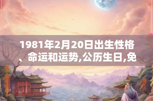 1981年2月20日出生性格、命运和运势,公历生日,免费算命 1981年2月20日出生性格、命运和运势,公历生日,免费算命