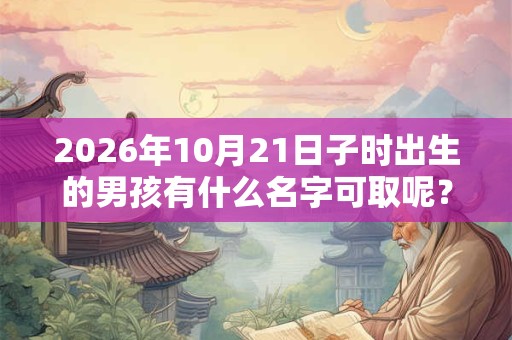 2026年10月21日子时出生的男孩有什么名字可取呢? 2026年10月21日子时出生的男孩有什么名字可取呢?