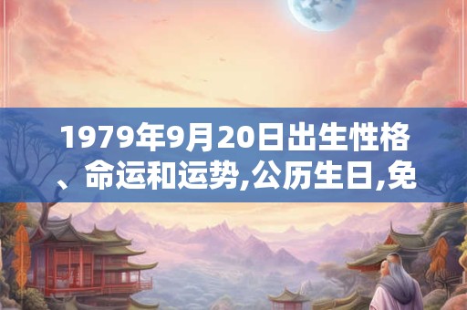 1979年9月20日出生性格、命运和运势,公历生日,免费算命