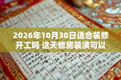 2026年10月30日适合装修开工吗 这天修房装潢可以吗