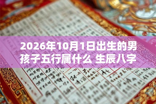 2026年10月1日出生的男孩子五行属什么 生辰八字取名