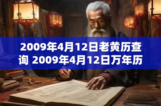 2009年4月12日老黄历查询 2009年4月12日万年历黄道吉日