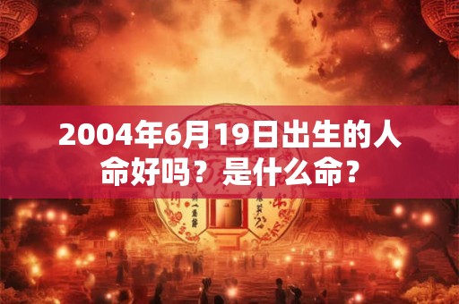 2004年6月19日出生的人命好吗？是什么命？