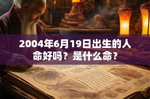 2004年6月19日出生的人命好吗？是什么命？