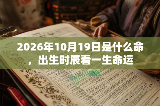 2026年10月19日是什么命，出生时辰看一生命运