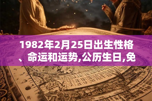 1982年2月25日出生性格、命运和运势,公历生日,免费算命