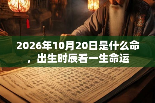 2026年10月20日是什么命，出生时辰看一生命运