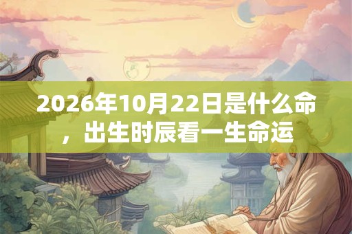 2026年10月22日是什么命，出生时辰看一生命运