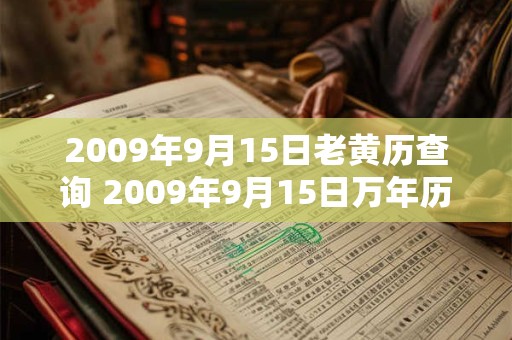 2009年9月15日老黄历查询 2009年9月15日万年历黄道吉日