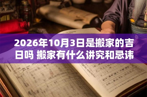 2026年10月3日是搬家的吉日吗 搬家有什么讲究和忌讳 2026年10月3日是搬家的吉日吗 搬家有什么讲究和忌讳