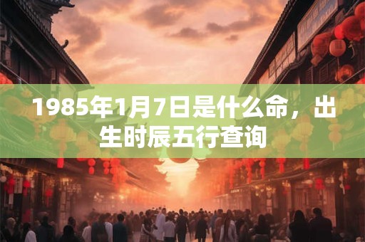 1985年1月7日是什么命,出生时辰五行查询 1985年1月7日是什么命,出生时辰五行查询