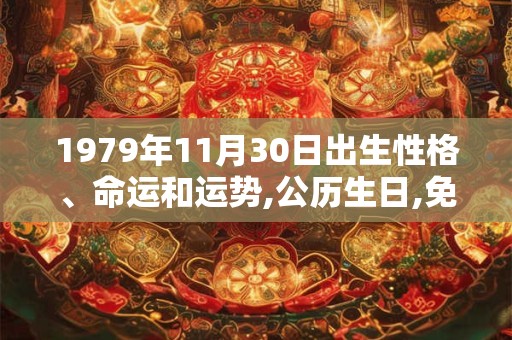 1979年11月30日出生性格、命运和运势,公历生日,免费算命