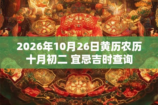 2026年10月26日黄历农历十月初二 宜忌吉时查询