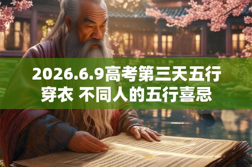 2026.6.9高考第三天五行穿衣 不同人的五行喜忌