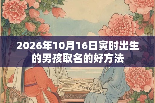 2026年10月16日寅时出生的男孩取名的好方法