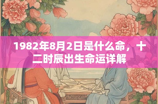 1982年8月2日是什么命，十二时辰出生命运详解