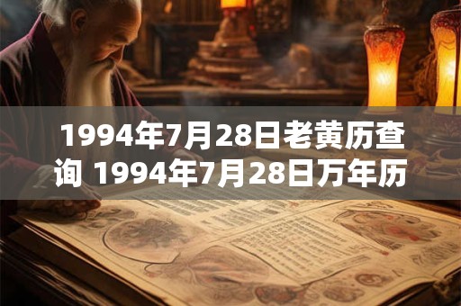 1994年7月28日老黄历查询 1994年7月28日万年历黄道吉日 1994年7月28日老黄历查询 1994年7月28日万年历黄道吉日