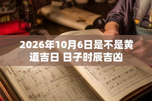 2026年10月6日是不是黄道吉日 日子时辰吉凶