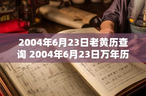 2004年6月23日老黄历查询 2004年6月23日万年历黄道吉日
