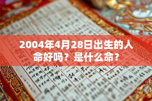 2004年4月28日出生的人命好吗？是什么命？