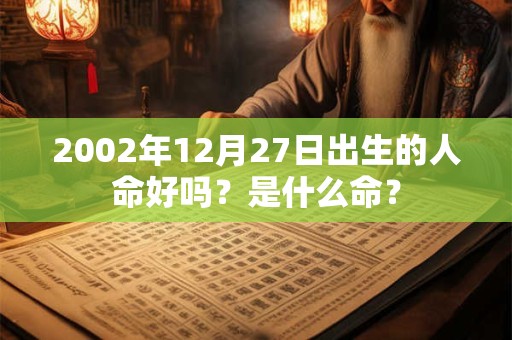 2002年12月27日出生的人命好吗？是什么命？