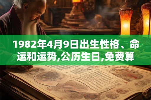 1982年4月9日出生性格、命运和运势,公历生日,免费算命