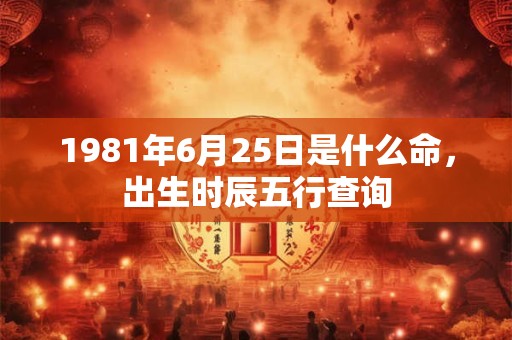 1981年6月25日是什么命，出生时辰五行查询
