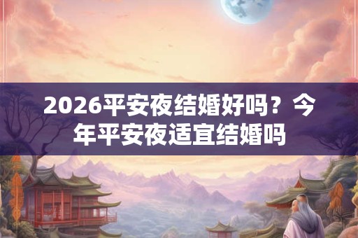 2026平安夜结婚好吗？今年平安夜适宜结婚吗
